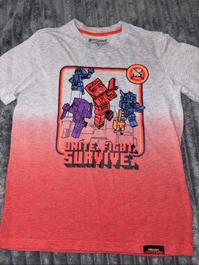 Minecraft Dungeons Kids 'Unite Fight Survive' Red Ombre Graphic Tee